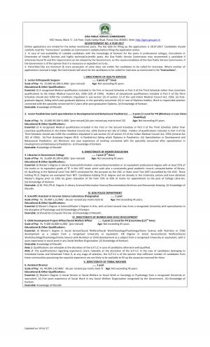 Goa PSC Recruitment 2017 for 10 Junior Orthopaedic Surgeon & Other Posts