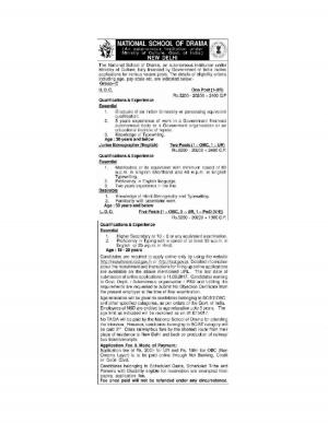 NSD Recruitment 2017, 8 Vacancies for Steno, LDC and UDC Posts 