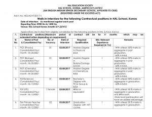 HAL Recruitment 2017, 7 Vacancies for TGT, PGT and Pre Primary Teacher Posts  