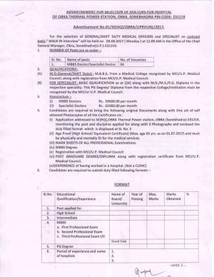 UPRVUNL Recruitment 2017 for 04 MBBS Doctor/ Specialist Doctor Posts 