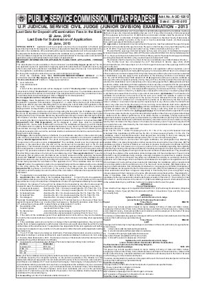 UPPSC Civil Judge Posts Notification