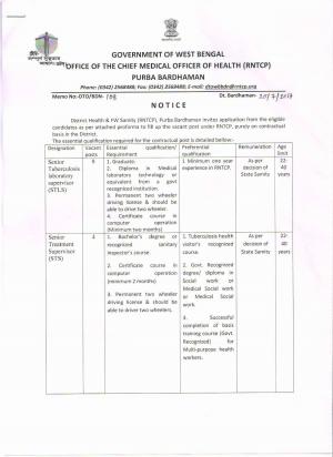 DHFWS, Purba Bardhaman Recruitment 2017 for 20 STLS & Other Posts