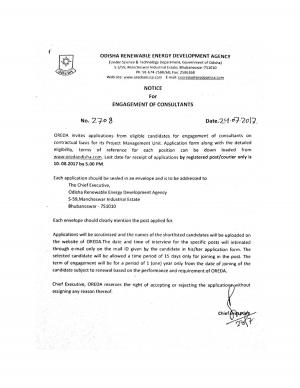 OREDA Recruitment 2017 for 06 Senior Technical Consultant & Other Posts