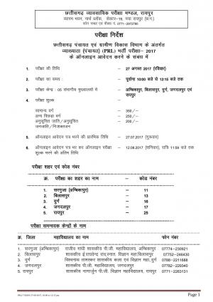 CG Vyapam Lecturer  Recruitment Apply online for 2900 jobs