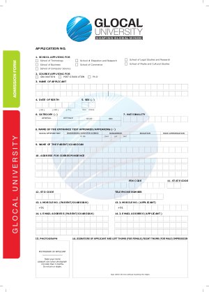 Glocal University Application Form