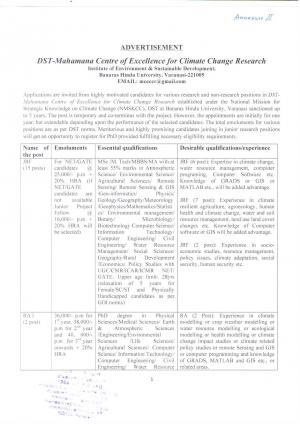 BHU Recruitment 2017 for 23 JRF, Research Assistant and other Posts