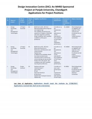 Punjab University Recruitment 2017 for 04 Jr. Project Associate & Project Assistant Posts