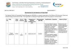 NCSCM Recruitment 2017 for 15 JRF & Other Posts 