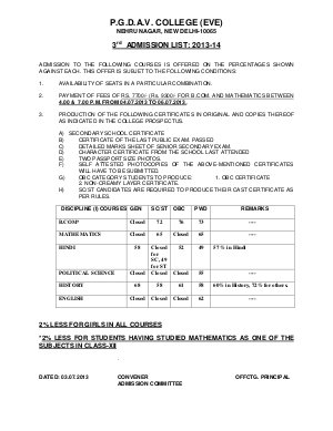 PGDAV college (Evening)