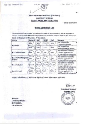 Sri Aurobindo college (Evening)