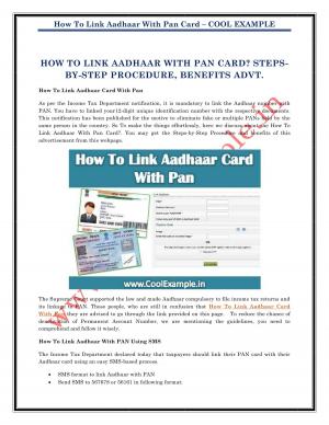 How To Link Aadhaar Card With Pan