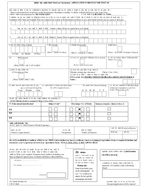 SSC North Western Region Chandigarh Application Form
