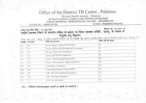 District TB Centre, Palamau Recruitment 2017 for 23 Senior Treatment Supervisor and Other Posts