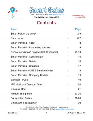 Smart Gains Vol.XVIII No. 34 (23 August 2017 - 29 August 2017)