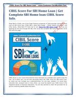  CIBIL Score Required For SBI Home Loan