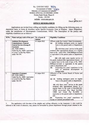 NPEZ Recruitment 2017 for 02 Assistant Development Commissioner & Other Posts