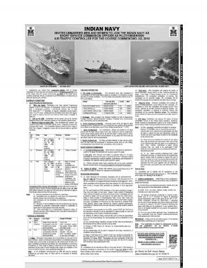 Indian Navy Recruitment 2017 for 17 ATC, Pilot & Observer Posts