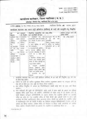 O/o Collector, Dist. Gwalior, MP jobs for 7 Posts of Office Asst cum DEO