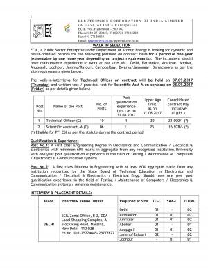 ECIL Recruitment 2017 for 17 Technical Officer & Scientific Assistant Posts 