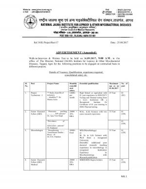 ICMR-JALMA Recruitment 2017 for 8 SRF and Other Posts 