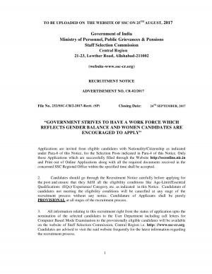 SSC WR Recruitment 2017, 27 Vacancies for Junior Conservation Assistant and Other, Get Details Here  