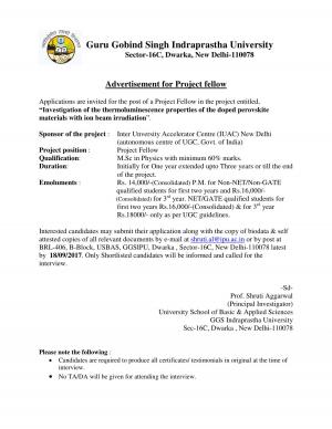 GGS IP University Recruitment 2017, Apply for Non Teaching Posts