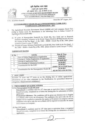 ASRB Recruitment 2017 for 173 Stenographer & LDC Posts