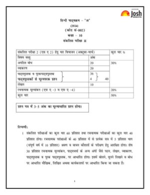 CBSE  Class 10 Hindi PART-ASyllabus-2014