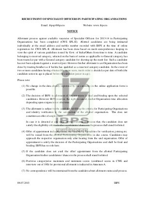 IBPS CWE SPL II Specialist officer Notification