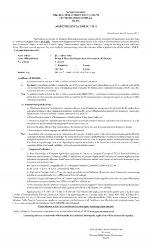 MPSC Recruitment 2017 for 07 Jr. Grade of MES Posts
