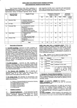 Naval Dockyard, Mumbai Recruitment 2017, 111 Vacancies, Enroll for Apprentice Training Program 