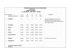 Bharati College fifth cut off