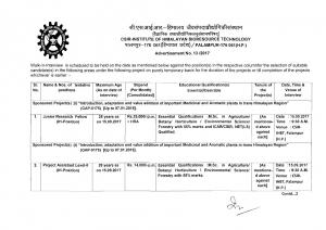 CSIR-IHBT Recruitment 2017 for 4 Project Assistant and JRF Posts