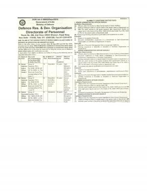 DRDO Recruitment 2017 for 25 Senior Administrative Officer & Other Posts 