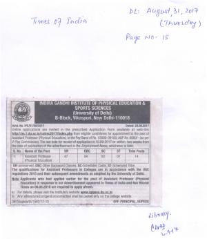 IGIPESS Recruitment 2017 for 14 Assistant Professor Posts