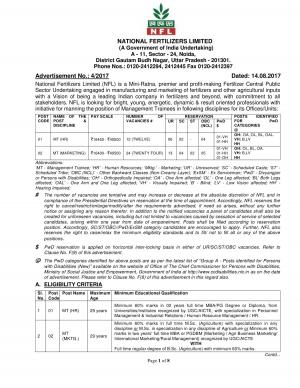 NFL Recruitment 2017 for 36 Management Trainee Post