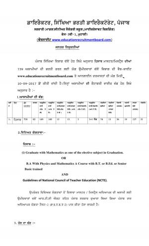 Detailed Notification for Maths Teacher