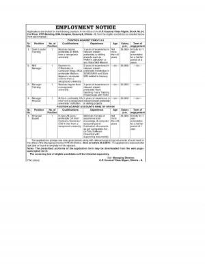 HP Kausal Vikas Nigam Recruitment 2017, Vacancies for Manager, Financial Expert and Other Posts