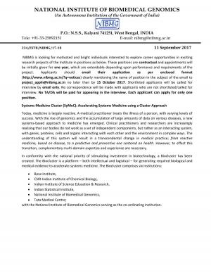 NIBMG Recruitment 2017 for 07 Project Manager & Other Posts