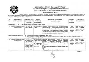 CSIR-IHBT Recruitment 2017 for 51 Project Assistant Posts