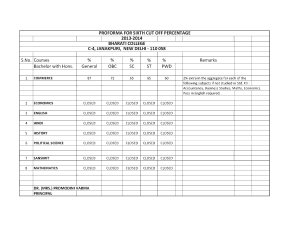 Bharati College sixth cut off