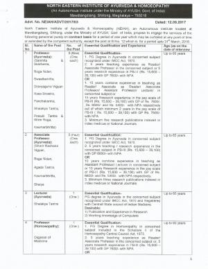 NEIAH Recruitment 2017, 33 Vacancies for Professor, Lecturer and Medical Specialist Posts