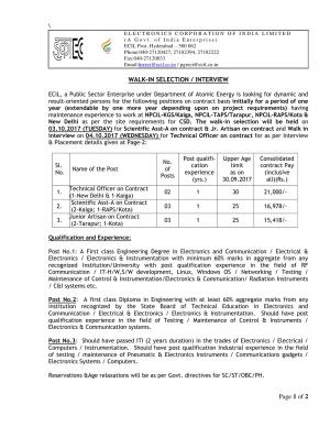 ECIL Recruitment 2017 for 08 Scientific Assistant and Other Posts