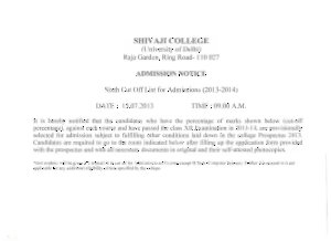 Shivaji college Sixth Cut-off