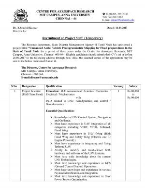 Anna University Project Staff Jobs