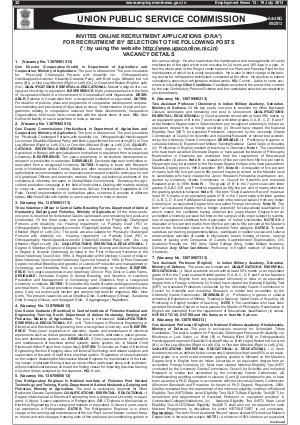UPSC Notified for recruitment to 1200 Various Posts 2013