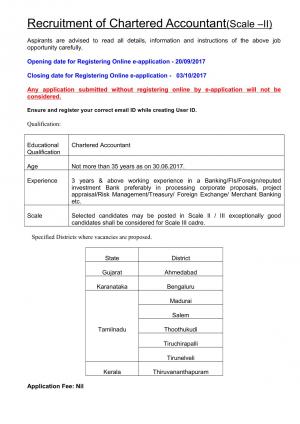 Tamilnad Mercantile Bank Chartered Accountant Recruitment 2017