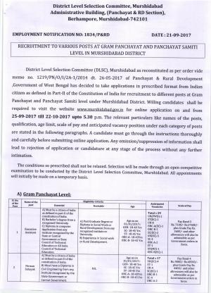 DLSC, Murshidabad Recruitment 2017 for 127  Executive Assistant and Other Posts
