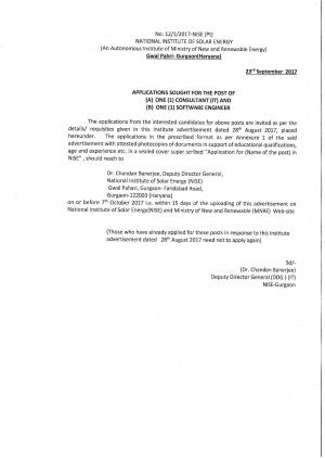 Sarkari Naukri NISE Recruitment 2017 for Assistant General Manager and Senior Manager Posts