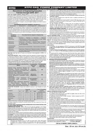 Engineering Jobs 2017, Sarkari Naukri at NSPCL for 15 Engineering Executive Posts
